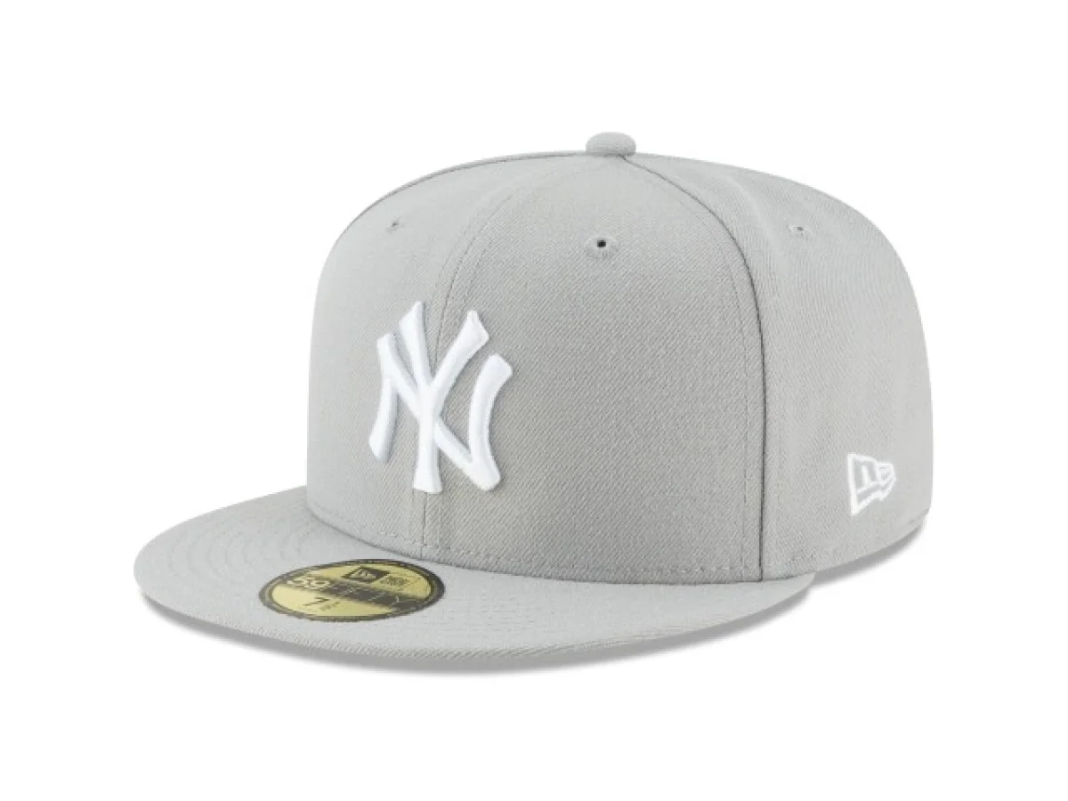 New York Yankees MLB Authentic New Era 59FIFTY Fitted Cap Hat - Grey/White